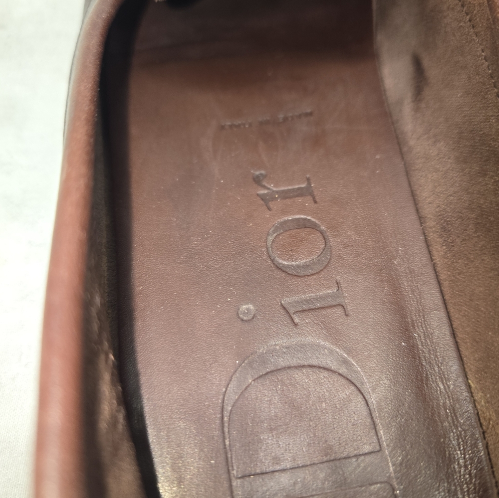 Christian Dior Women's Size 38 Brown Leather Loafers Shoes - Picture 7 of 10